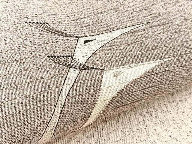 平和屋着物＊夏物　絽塩瀬　九寸名古屋帯　駒刺繍　孔雀　正絹　逸品　BAAX7503hv