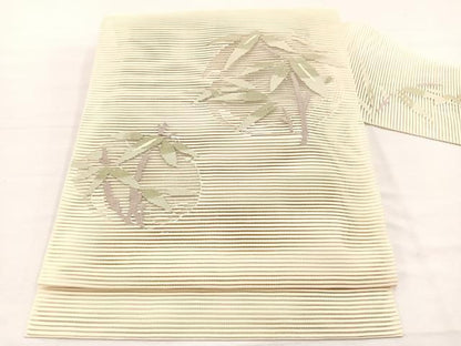 平和屋着物＊夏物　八寸名古屋帯　絽綴れ　笹竹丸文　正絹　逸品　未使用　BAAX7507hv