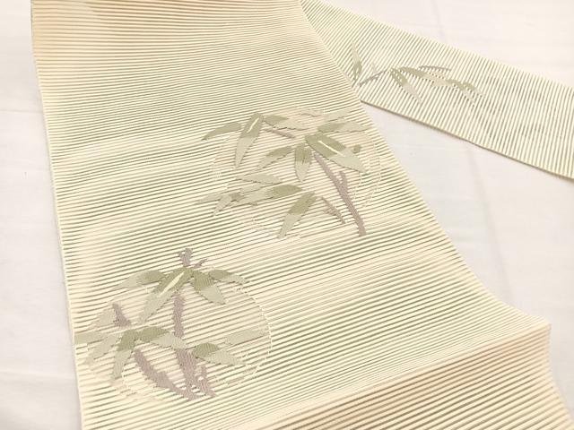 平和屋着物＊夏物　八寸名古屋帯　絽綴れ　笹竹丸文　正絹　逸品　未使用　BAAX7507hv