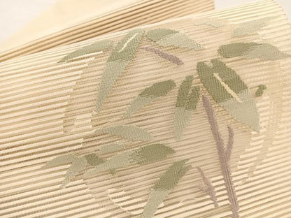 平和屋着物＊夏物　八寸名古屋帯　絽綴れ　笹竹丸文　正絹　逸品　未使用　BAAX7507hv