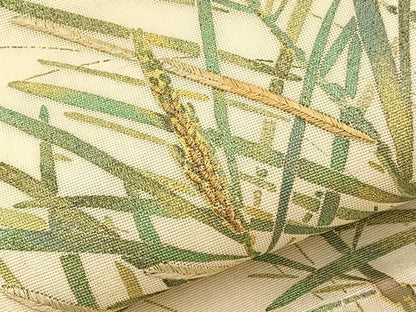 平和屋着物＊夏物　九寸開き名古屋帯　刺繍　草葉文　金彩　正絹　逸品　BAAX7511hv
