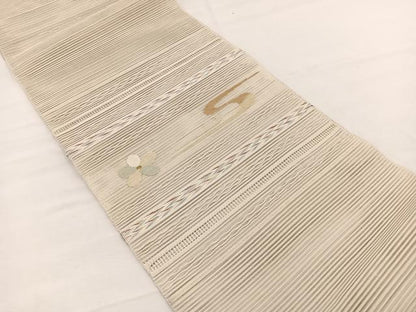 平和屋着物＊夏物　八寸名古屋帯　絽綴れ　横段花文　正絹　逸品　BAAX7522hv