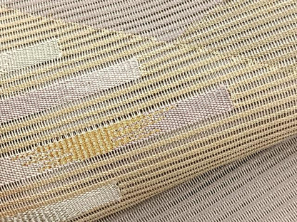 平和屋着物＊夏物　八寸名古屋帯　絽綴れ　幾何学文様　金糸　正絹　逸品　BAAX7524hv
