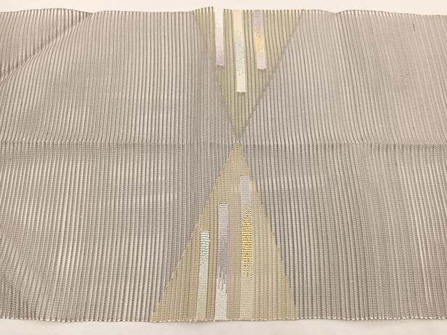 平和屋着物＊夏物　八寸名古屋帯　絽綴れ　幾何学文様　金糸　正絹　逸品　BAAX7524hv