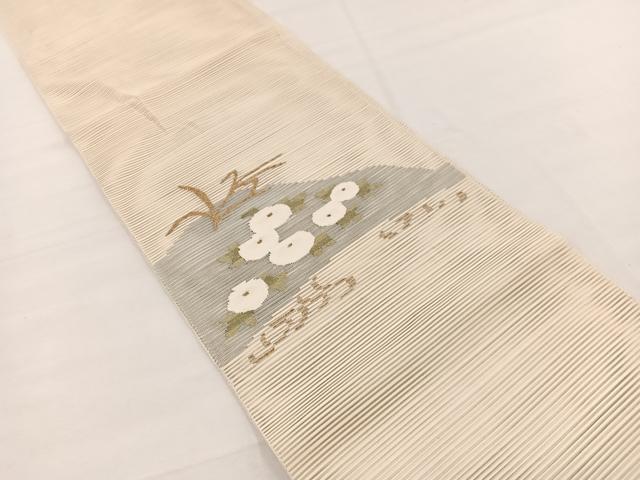 平和屋着物＊夏物　八寸名古屋帯　絽綴れ　万寿菊　金糸　正絹　逸品　BAAX7527hv
