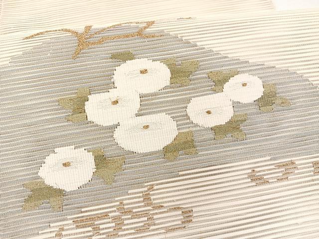 平和屋着物＊夏物　八寸名古屋帯　絽綴れ　万寿菊　金糸　正絹　逸品　BAAX7527hv