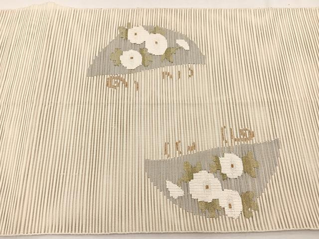 平和屋着物＊夏物　八寸名古屋帯　絽綴れ　万寿菊　金糸　正絹　逸品　BAAX7527hv