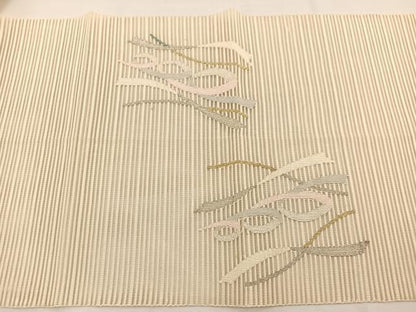 平和屋着物＊夏物　八寸名古屋帯　絽綴れ　リボン　金銀糸　正絹　逸品　BAAX7529hv