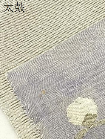 平和屋着物＊夏物　西陣　八寸名古屋帯　絽綴れ　枝花文　銀糸　正絹　逸品　BAAX7534hv