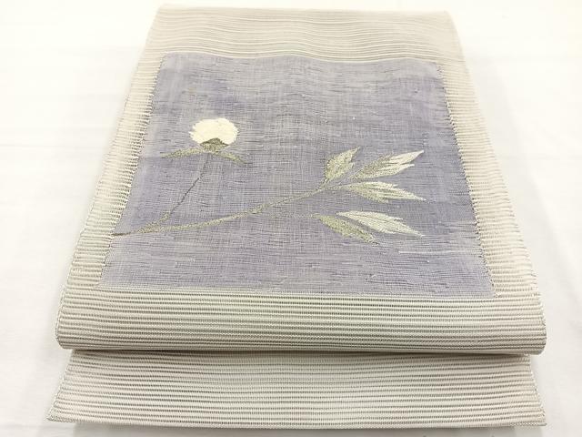平和屋着物＊夏物　西陣　八寸名古屋帯　絽綴れ　枝花文　銀糸　正絹　逸品　BAAX7534hv
