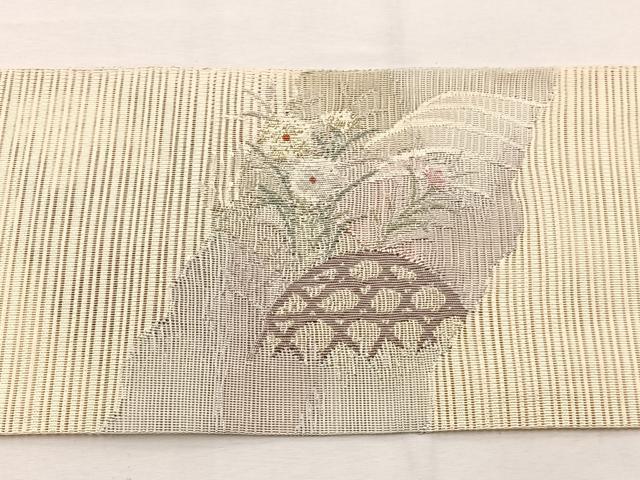 平和屋着物＊夏物　八寸名古屋帯　絽綴れ　籬花文　金銀糸　正絹　逸品　BAAX7540hv