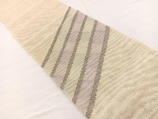 平和屋着物＊夏物　八寸名古屋帯　幾何学文様　正絹　逸品　BAAX7543hv