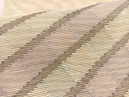 平和屋着物＊夏物　八寸名古屋帯　幾何学文様　正絹　逸品　BAAX7543hv