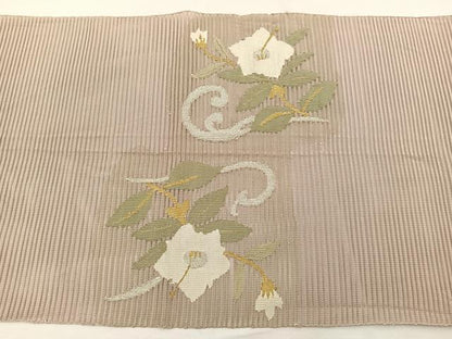 平和屋着物＊夏物　八寸名古屋帯　絽綴れ　桔梗　金銀糸　正絹　逸品　BAAX7547hv