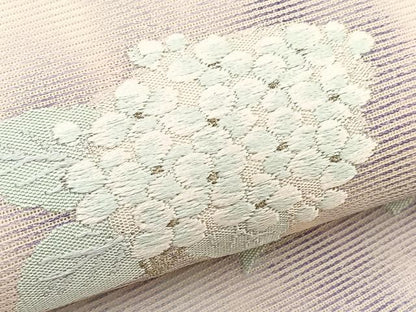 平和屋着物＊夏物　九寸開き名古屋帯　唐織　紫陽花　金銀糸　正絹　逸品　BAAX7550hv