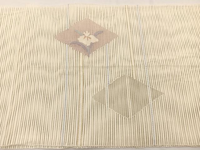 平和屋着物＊夏物　八寸名古屋帯　絽綴れ　花菱文　金銀糸　正絹　逸品　BAAX7551hv