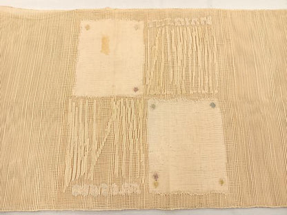 平和屋着物＊夏物　八寸名古屋帯　色紙文様　正絹　逸品　BAAX7558hv