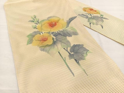平和屋着物＊夏物　八寸名古屋帯　作家物　絽綴れ　枝花文　ろうけつ染め　正絹　逸品　未使用　BAAX7559hv