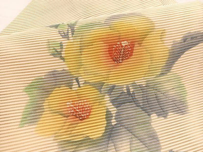 平和屋着物＊夏物　八寸名古屋帯　作家物　絽綴れ　枝花文　ろうけつ染め　正絹　逸品　未使用　BAAX7559hv