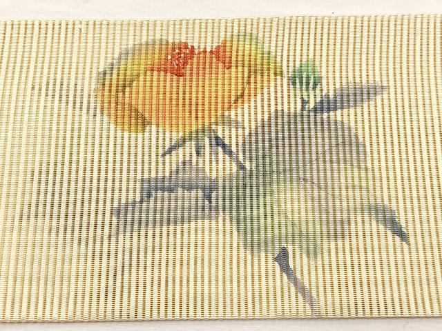 平和屋着物＊夏物　八寸名古屋帯　作家物　絽綴れ　枝花文　ろうけつ染め　正絹　逸品　未使用　BAAX7559hv