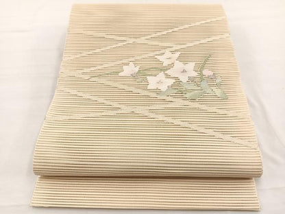 平和屋着物＊夏物　八寸名古屋帯　絽綴れ　桔梗　銀糸　正絹　逸品　BAAX7561hv