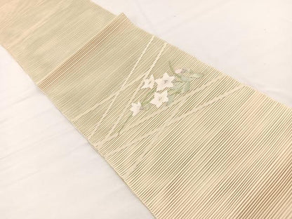 平和屋着物＊夏物　八寸名古屋帯　絽綴れ　桔梗　銀糸　正絹　逸品　BAAX7561hv