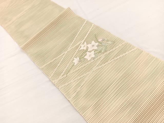 平和屋着物＊夏物　八寸名古屋帯　絽綴れ　桔梗　銀糸　正絹　逸品　BAAX7561hv