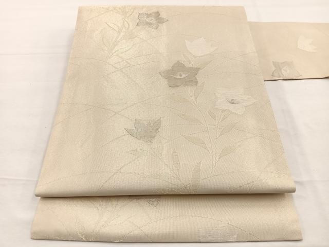 平和屋着物＊夏物　九寸名古屋帯　桔梗　金銀糸　正絹　逸品　BAAX7565hv