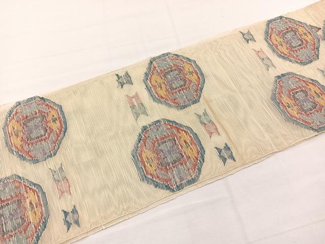 平和屋着物＊夏物　1854年創業　帯屋捨松　八寸名古屋帯　蜀江文　正絹　逸品　BAAX7568hv