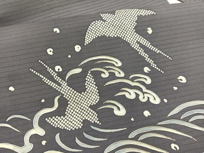 平和屋着物＊夏物　絽塩瀬　九寸名古屋帯　駒刺繍　立波飛鳥文　正絹　逸品　BAAX7578hv