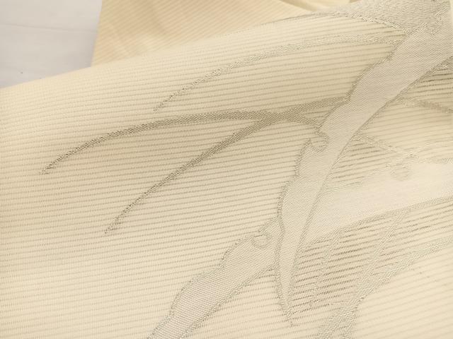 平和屋着物＊夏物　九寸名古屋帯　雪芝文　銀糸　正絹　逸品　BAAX7580hv