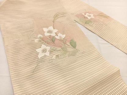 平和屋着物＊夏物　八寸名古屋帯　絽綴れ　桔梗　金銀糸　正絹　逸品　BAAX7584hv