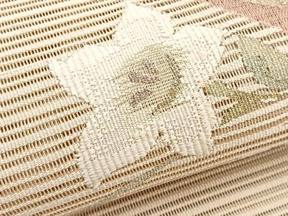平和屋着物＊夏物　八寸名古屋帯　絽綴れ　桔梗　金銀糸　正絹　逸品　BAAX7584hv