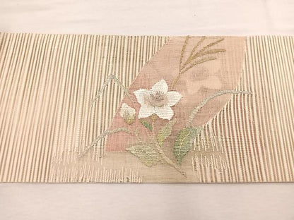 平和屋着物＊夏物　八寸名古屋帯　絽綴れ　桔梗　金銀糸　正絹　逸品　BAAX7584hv