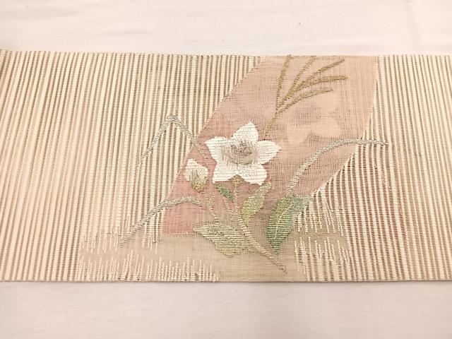 平和屋着物＊夏物　八寸名古屋帯　絽綴れ　桔梗　金銀糸　正絹　逸品　BAAX7584hv