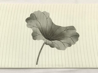 平和屋着物＊夏物　絽塩瀬　九寸名古屋帯　作家物　手描き　蓮の花　金彩　正絹　逸品　BAAX7585hv