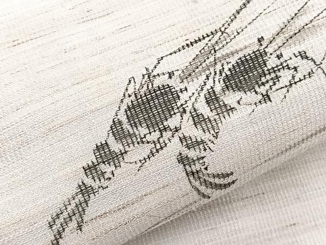 平和屋着物＊夏物　九寸名古屋帯　手描き　海老　麻　逸品　BAAX7593hv