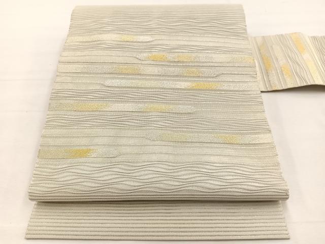 平和屋着物＊夏物　八寸名古屋帯　絽綴れ　横段文　金銀糸　正絹　逸品　BAAX7595hv