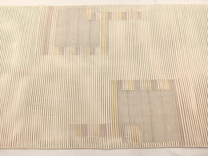 平和屋着物＊夏物　八寸名古屋帯　絽綴れ　色紙重ね　正絹　逸品　BAAX7599hv