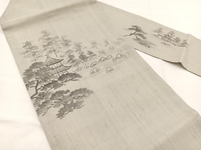 平和屋着物＊夏物　九寸名古屋帯　作家物　手描き　風景文　正絹　逸品　BAAX7603hv