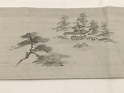 平和屋着物＊夏物　九寸名古屋帯　作家物　手描き　風景文　正絹　逸品　BAAX7603hv