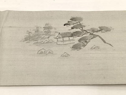 平和屋着物＊夏物　九寸名古屋帯　作家物　手描き　風景文　正絹　逸品　BAAX7603hv