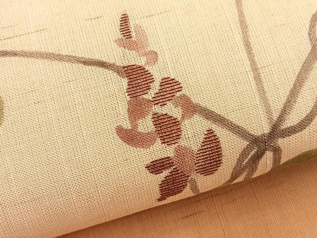 平和屋着物＊夏物　九寸名古屋帯　手描き　刺繍　草花文　金彩　BAAX7604hv