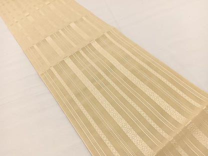 平和屋着物＊夏物　本場筑前博多織　八寸名古屋帯　紗献上　砥粉色　正絹　逸品　BAAX7605hv