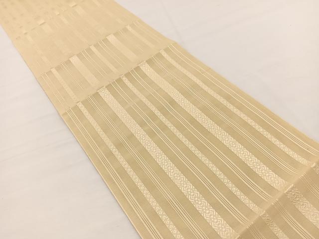 平和屋着物＊夏物　本場筑前博多織　八寸名古屋帯　紗献上　砥粉色　正絹　逸品　BAAX7605hv