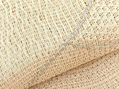 平和屋着物＊夏物　八寸名古屋帯　変わり菱文　銀糸　正絹　逸品　BAAX7608hv