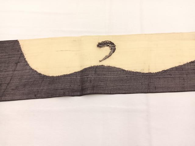 平和屋着物＊夏物　九寸名古屋帯　抽象文様　正絹　逸品　BAAX7615hv