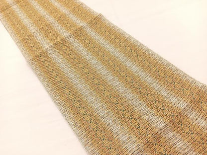 平和屋着物＊夏物　八寸名古屋帯　組織り　松皮菱　金糸　正絹　逸品　未使用　BAAX7617hv