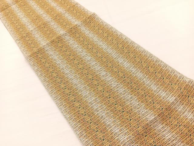 平和屋着物＊夏物　八寸名古屋帯　組織り　松皮菱　金糸　正絹　逸品　未使用　BAAX7617hv