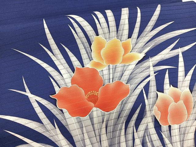 平和屋着物＊夏物　絽塩瀬　太鼓柄袋帯　草花文　正絹　逸品　BAAX7619hv